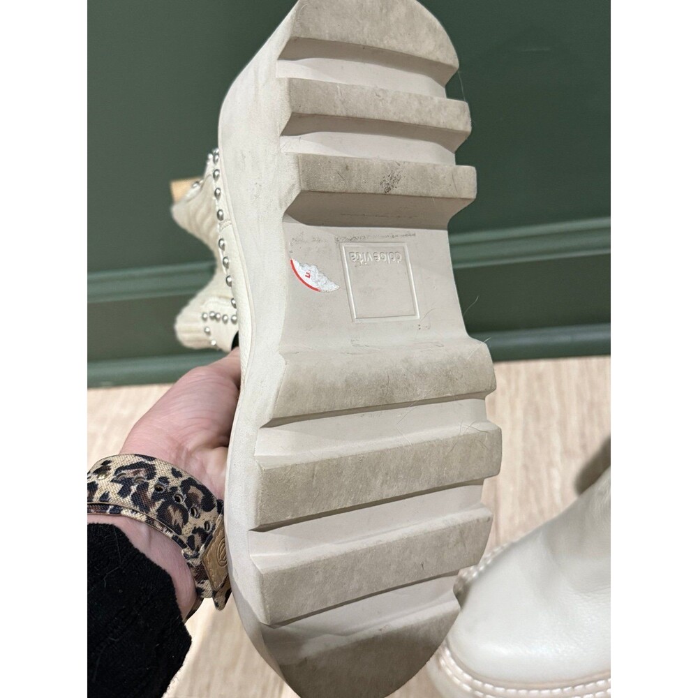 Dolce Vita Hoven H2o Studded Ivory Leather Boots sz 5 - Picture 4 of 6